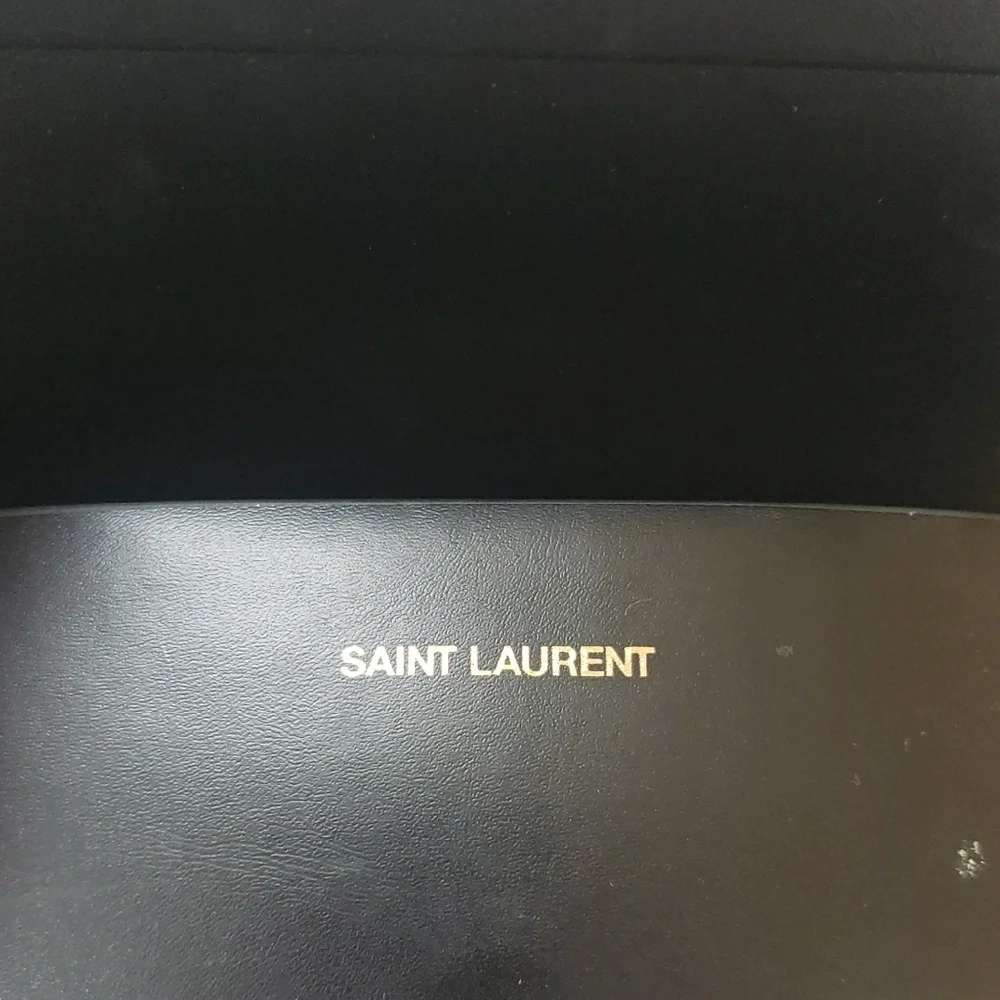 SAINT LAURENT AMELIA Brown Gold Sunglasses Classic Round Frame - Picture 6 of 6